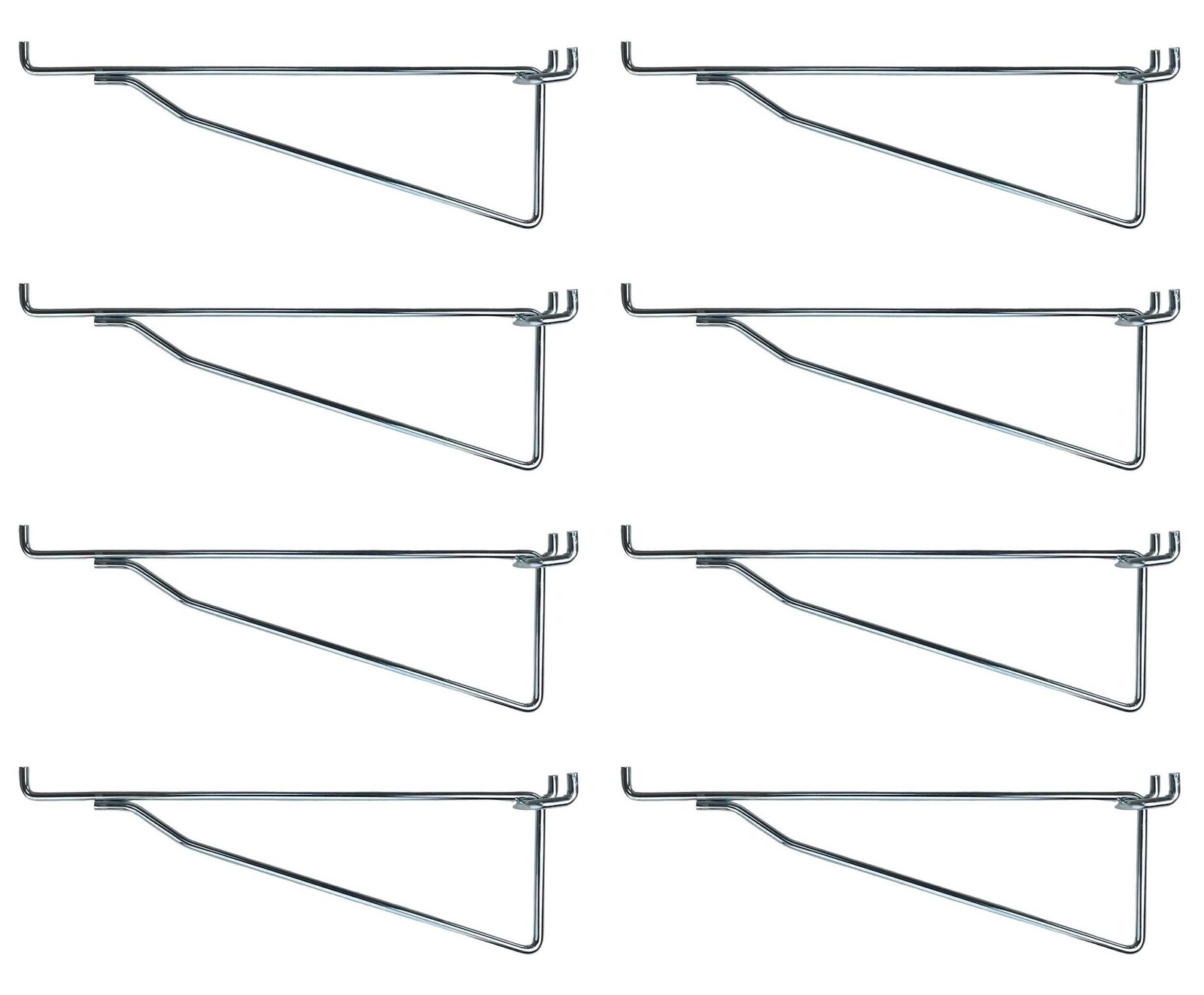 (8 Pack)10" Metal Garage Hanger Shelf Brackets for 1/8" 1/4" Pegboard & Slatwall