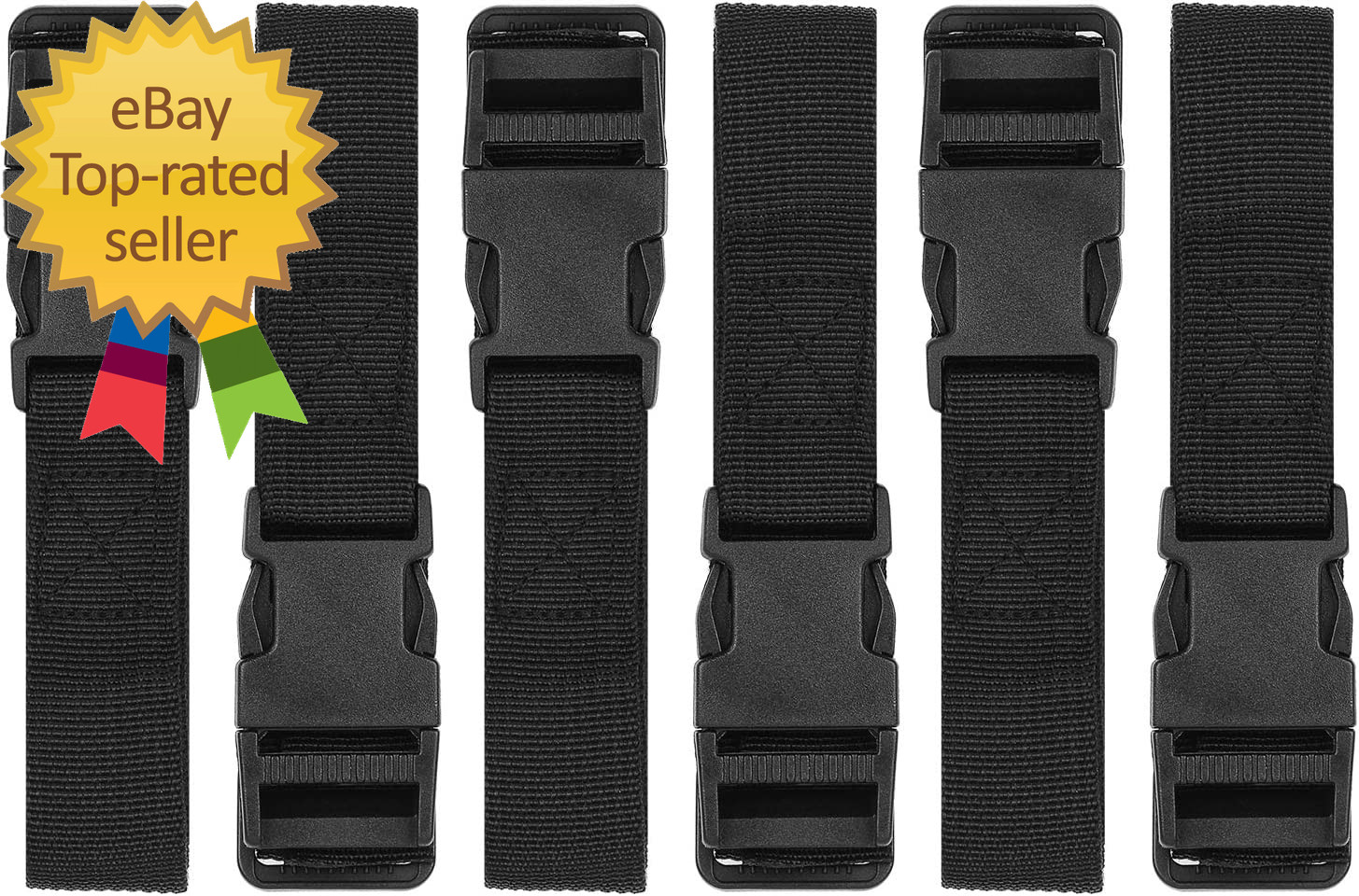 6 Pack Luggage Nylon Straps with Quick Release Buckle Utility Straps for Travel