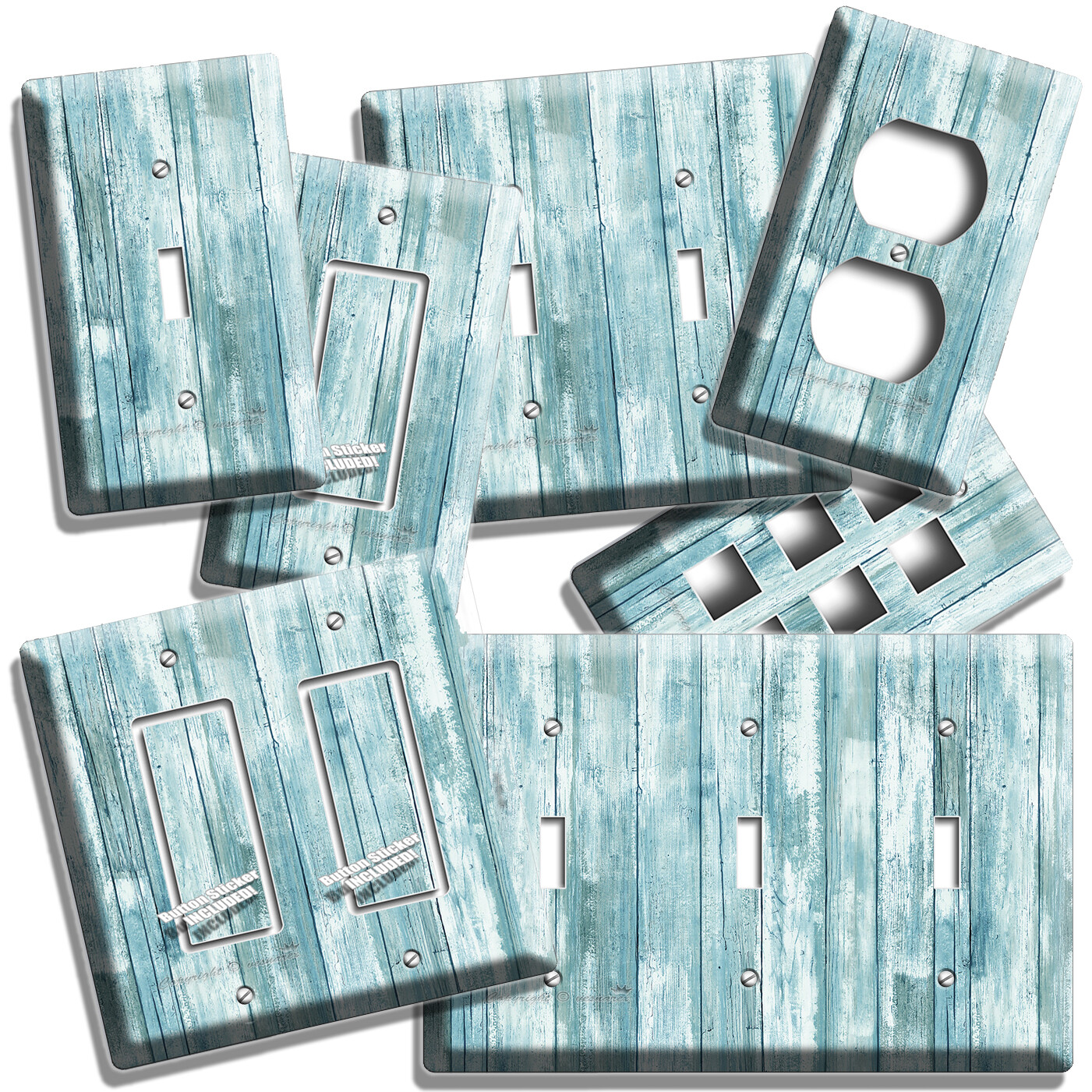 RUSTIC OLD AGED RECLAIMED BEACHWOOD WOOD PLANKS LIGHT SWITCH PLATES OUTLET DECOR