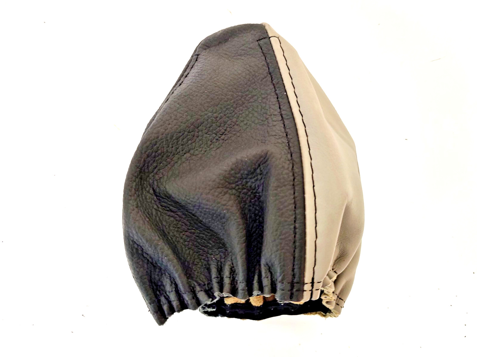 2005-13 C6 Corvette Automatic Shift Boot Black/Titanium Leather Black Stitch