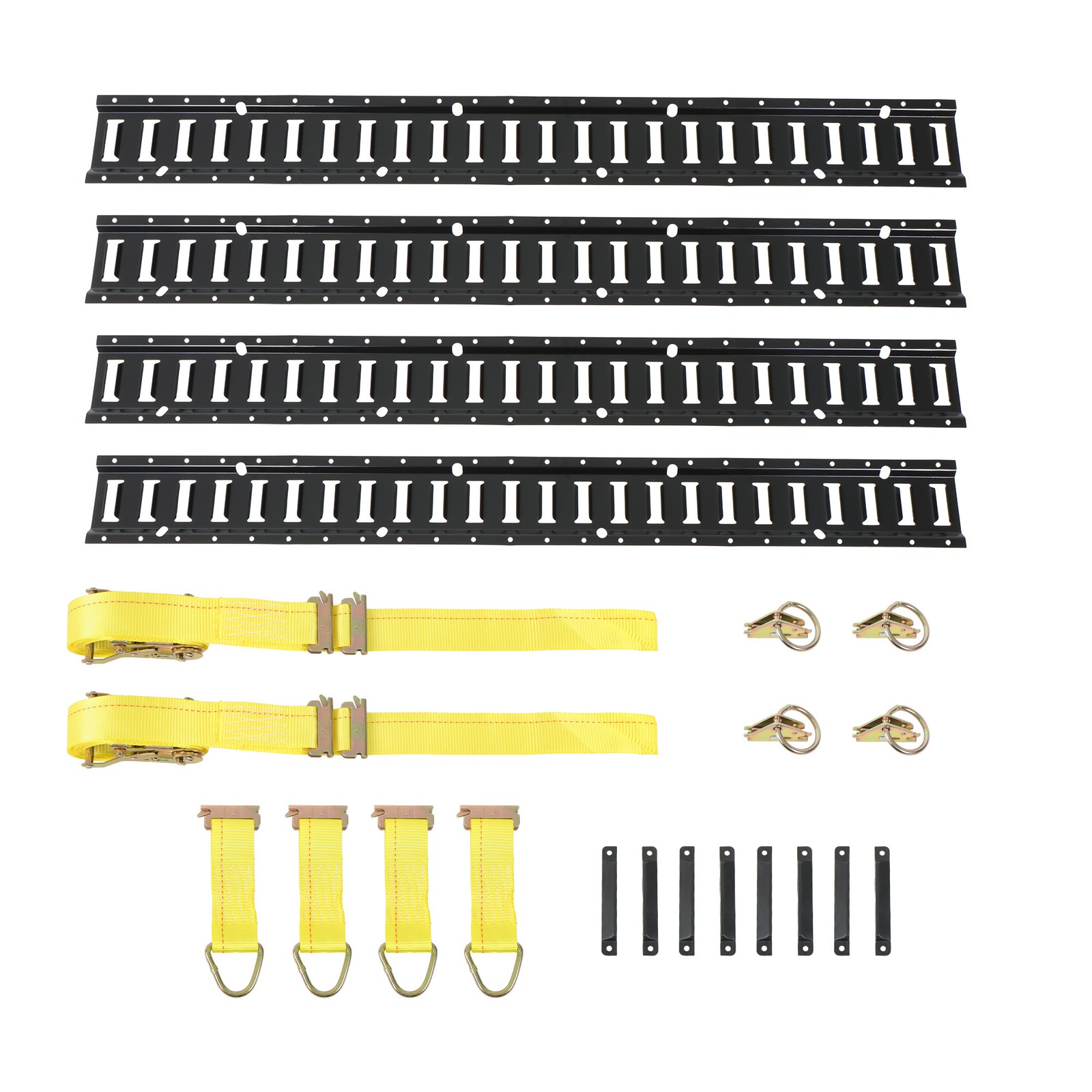 Black 22 Pack 48" E Track Rail Sections With Mounting Hardware For Van Steel