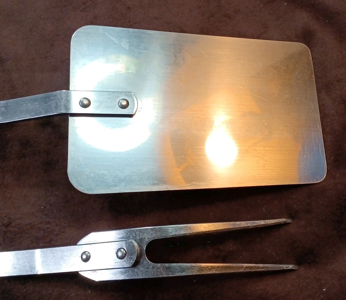 2 Piece Ekco Forge Carving Fork, Solid Flipper / Turner, Blk Composite Handles