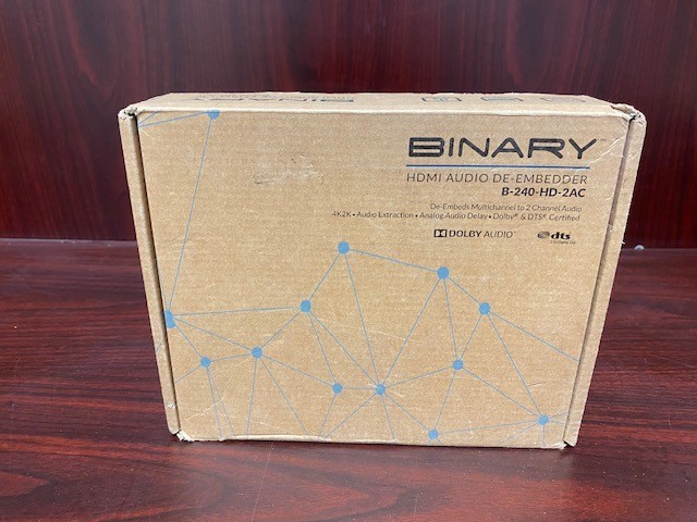 Binary B-240-HD-2AC 240 Series HDMI Audio De-Embedder NEW Open Box
