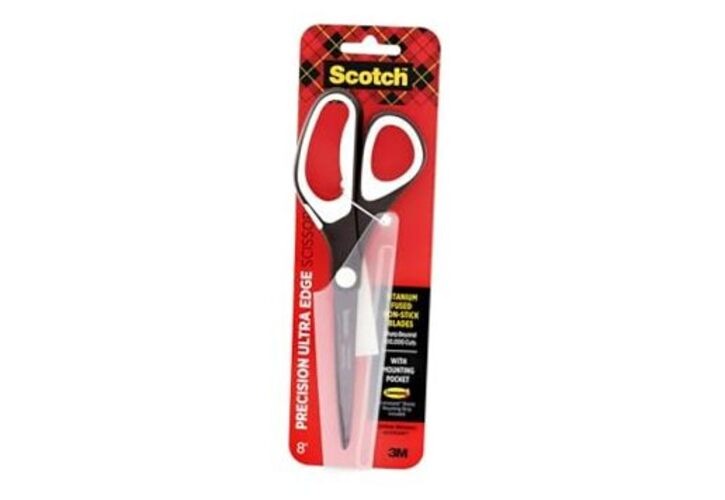Scotch 8" Precision Ultra Edge Bent Titanium Non-Stick Scissors, Ideal for