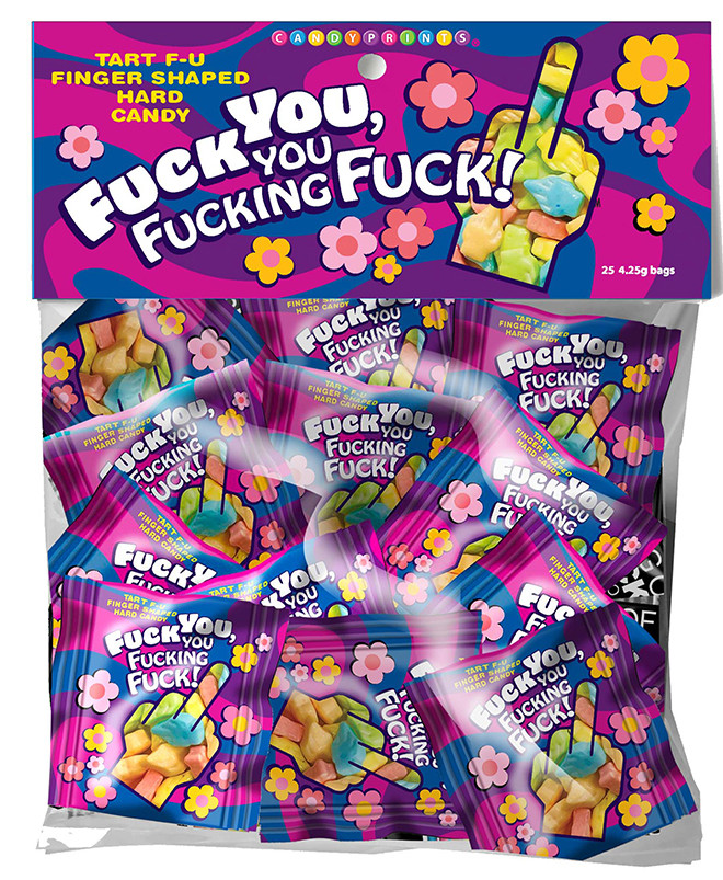 Fuckyouyou FuckingFuck Bag of 25 Give'em middle finger F-off tart candies