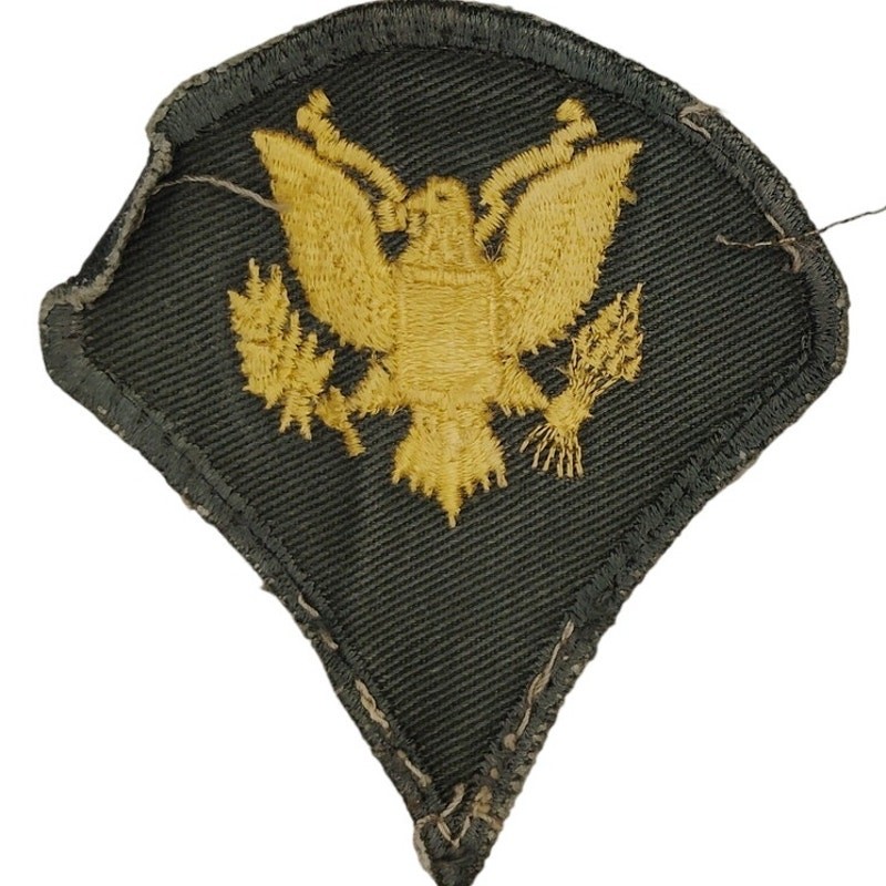 Vintage 50-70's Era US Army Specialist Rank Patch 3" × 2‑3/4" Vintage Sew‑On