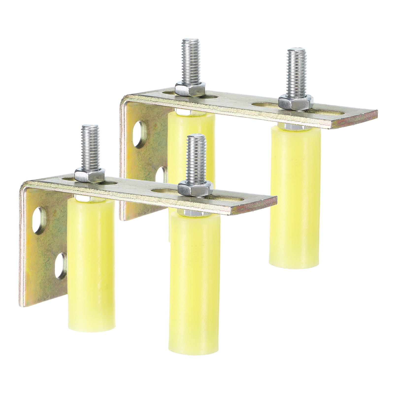 4Pcs Slide Gate Guide Roller 3" Nylon Gate Support Rollers with Bracket Yellow