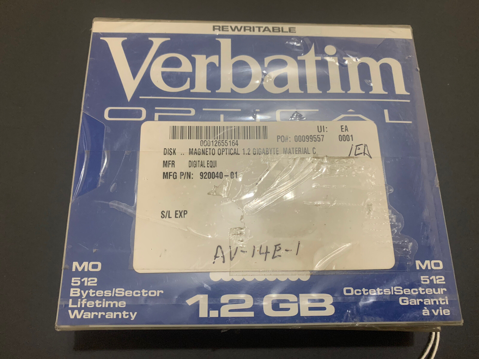 MAGNETO OPTICAL 920040-01 / 1.2 GIGABYTE MATERIAL C