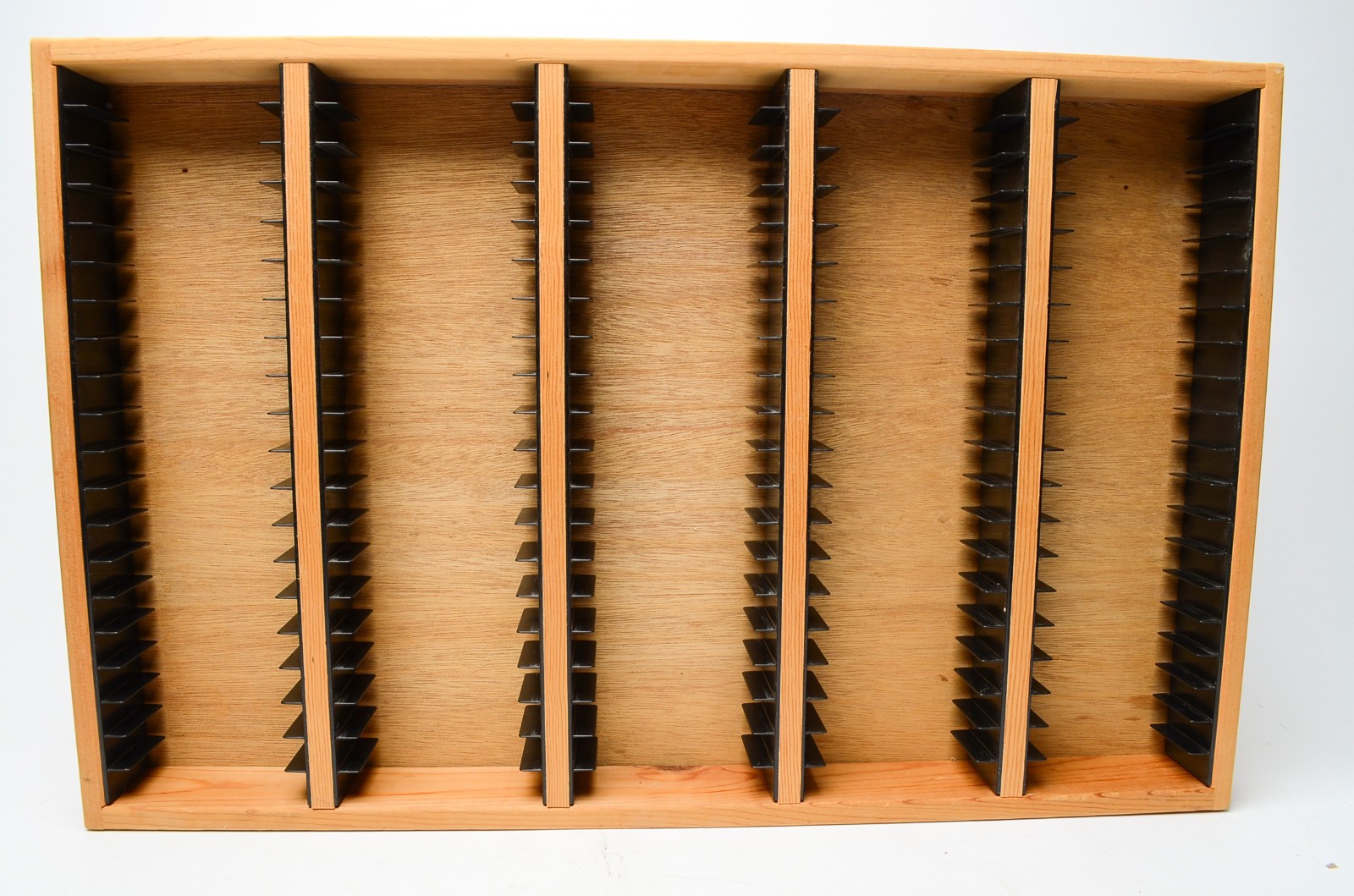 Vintage Wood Cassette Tape Rack Holder 100 Slot Organizer Shelf Unbranded