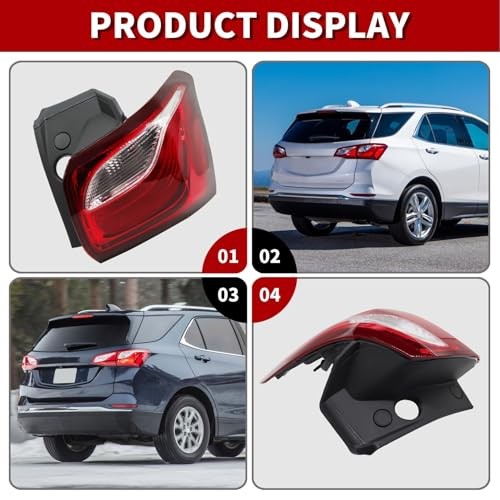 Halogen Tail Light Assembly Passenger Side Compatible with Equinox LS/LT 2018
