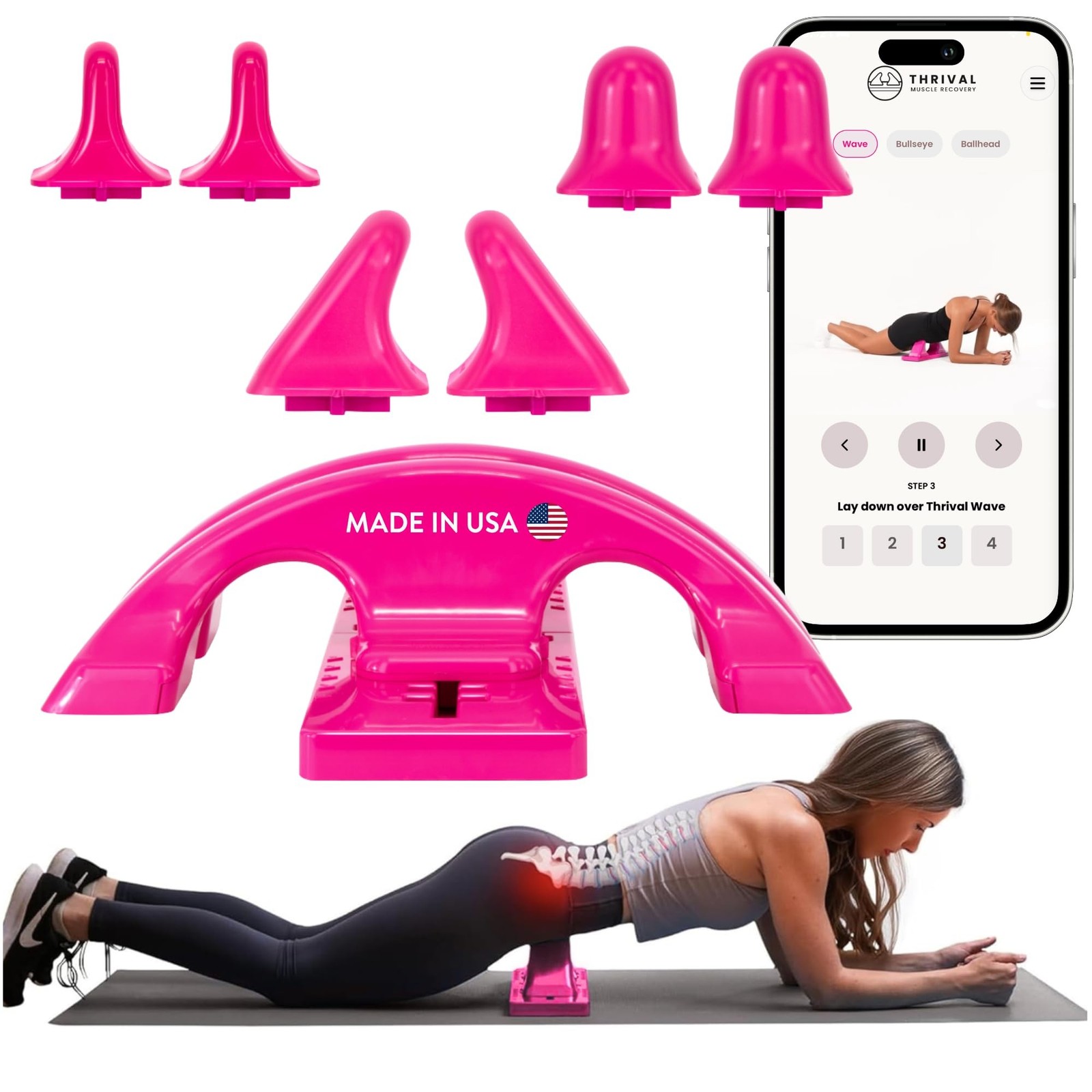 Thrival Relief Pro- Fully Adjustable Psoas, Back and Hip Flexor Muscle Releas...
