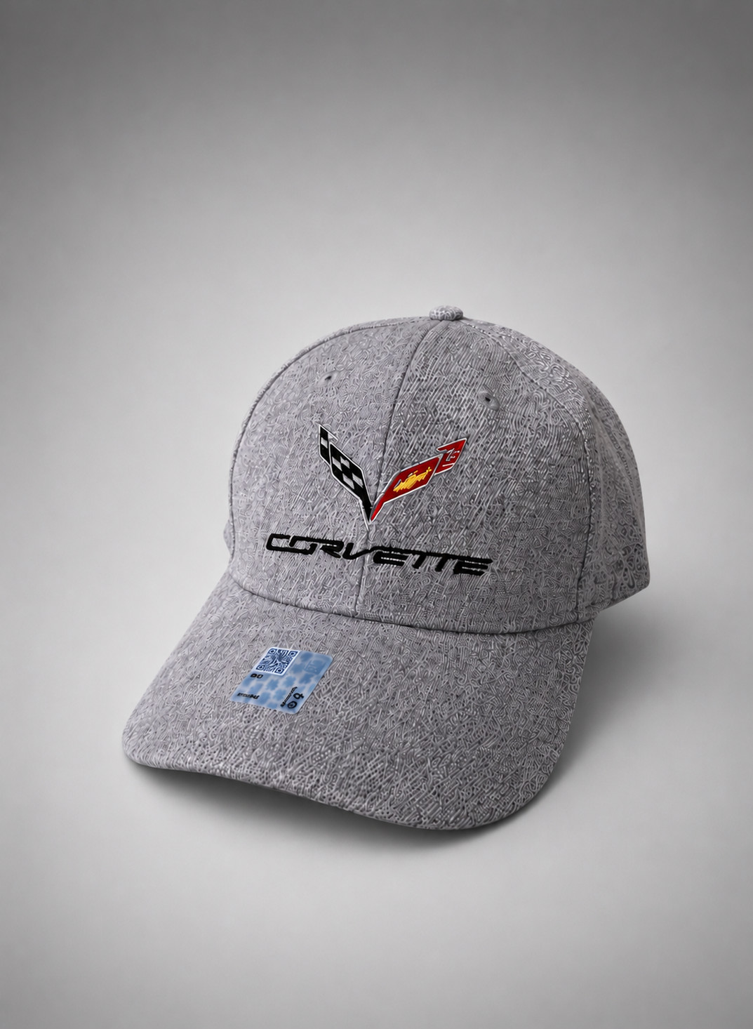 Grey Chevy Corvette Baseball Cap New Authentic Embroidered Hat Chevrolet Logo