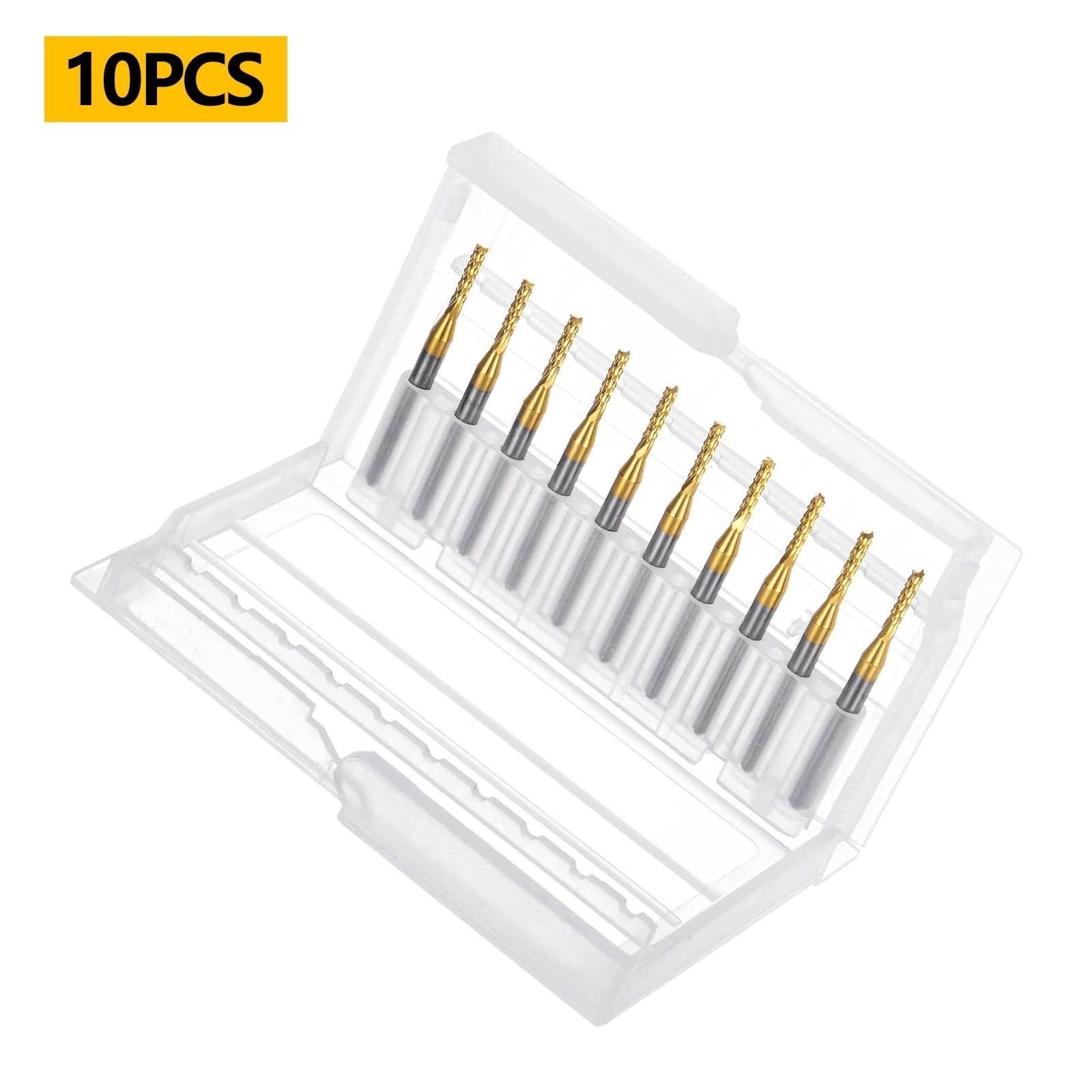 Tools 10Pcs 1.8mm TiN Coating Solid Carbide End Mill Engraving Milling Cutter...