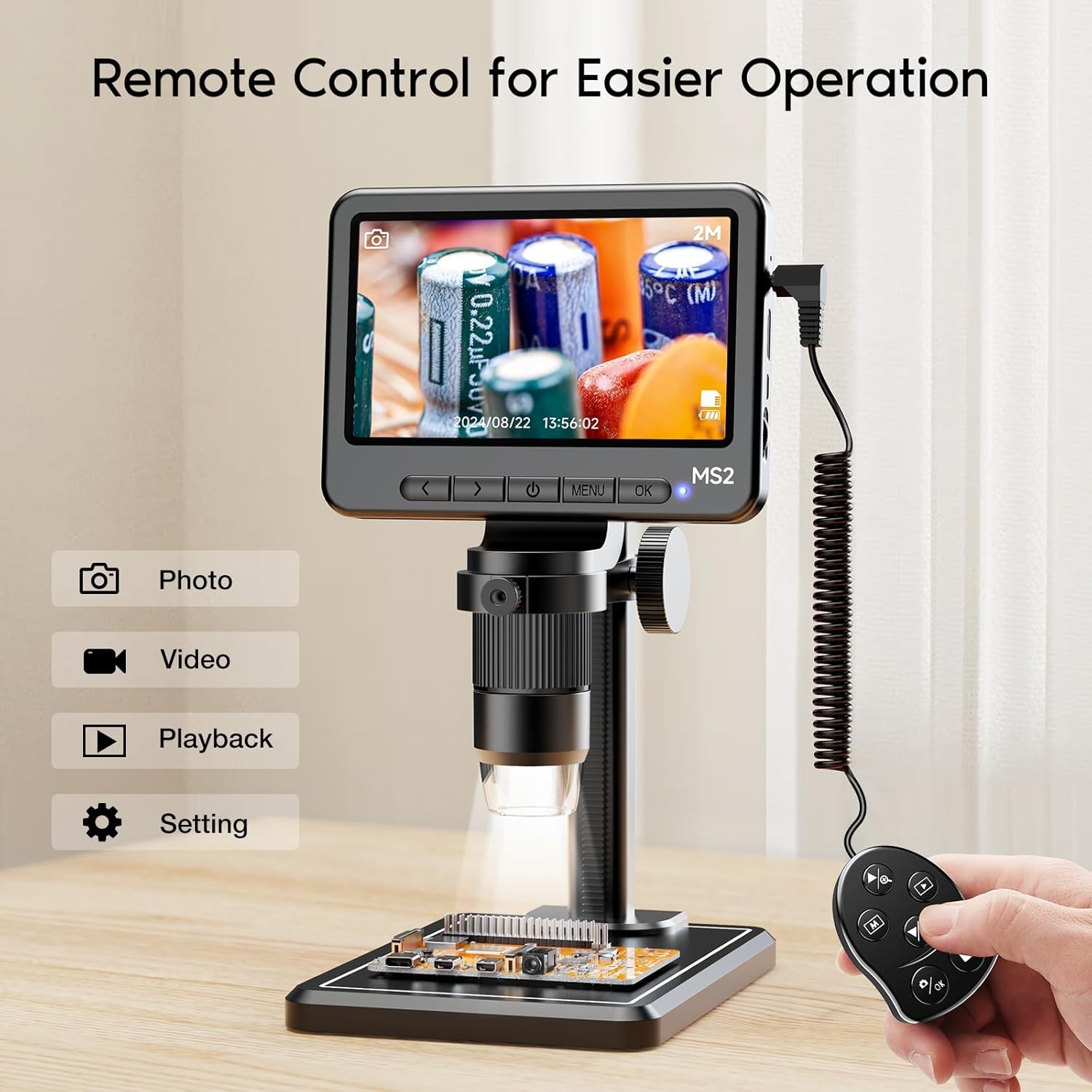1080P LCD Digital Microscope with 32GB SD Card, Coin 5-inch...