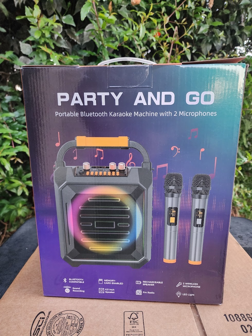 Karaoke Machine w/2 Wireless Microphones Bluetooth Karaoke Speaker & PA System