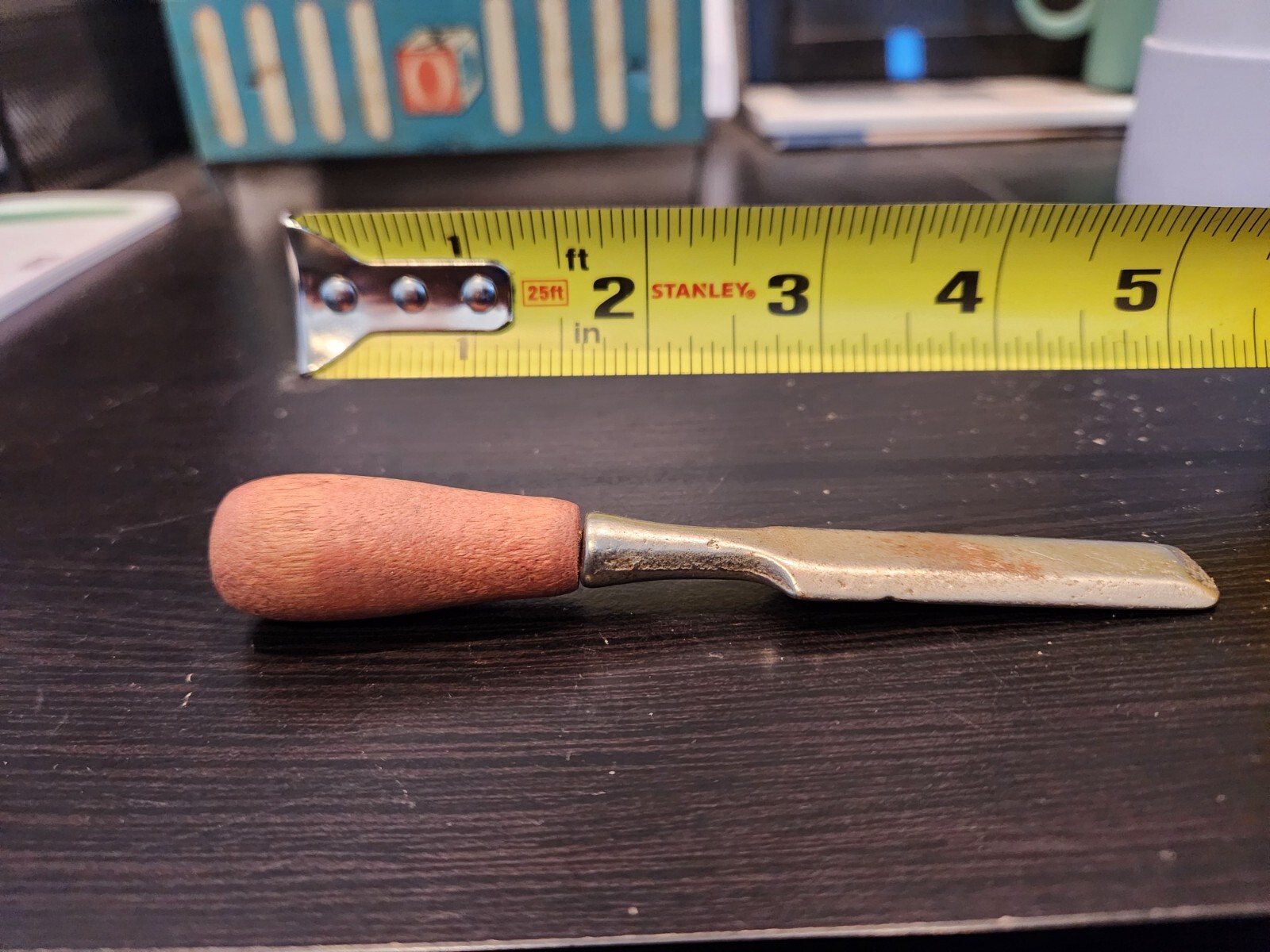 Vintage Chisel with Wood Handle - Carpentry Tool