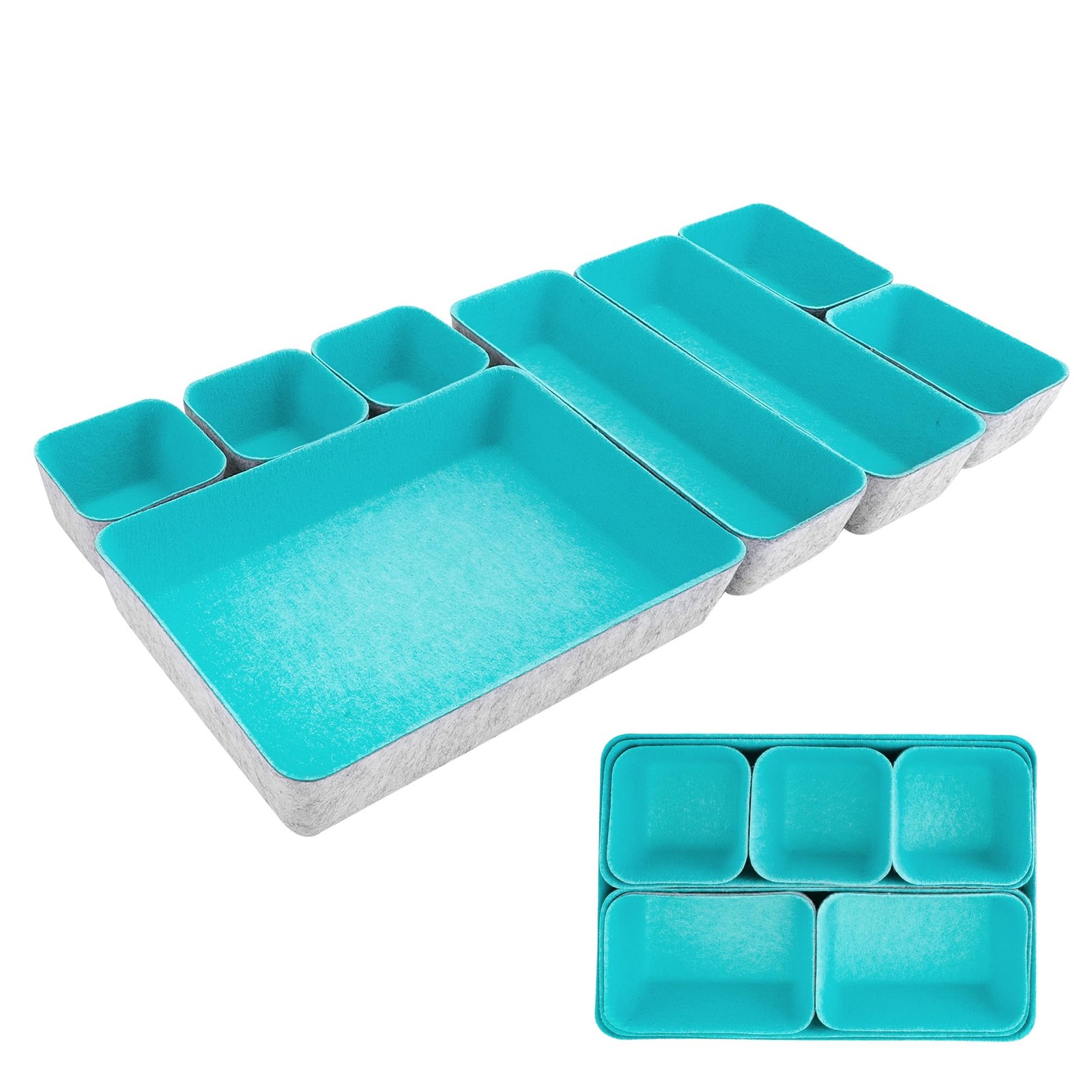 8pcs Drawer Organizers, Separators, Storage Box,Felt Storage Bins Inserts Too...