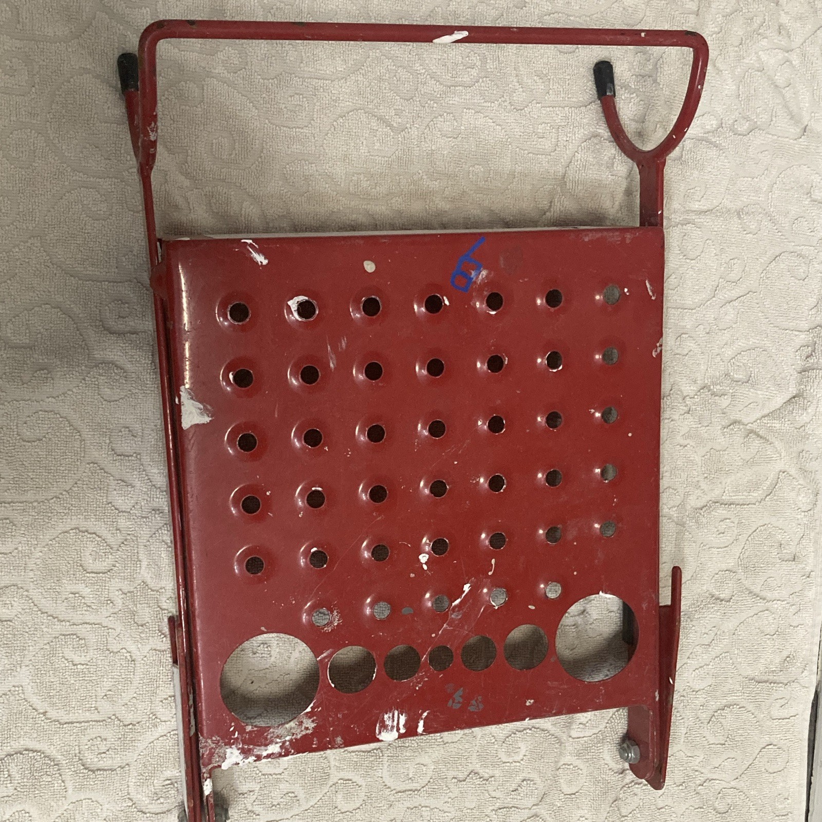 Red Metal Rolling Creeper Seat Platform Frame with Handle for Workshop/Garage