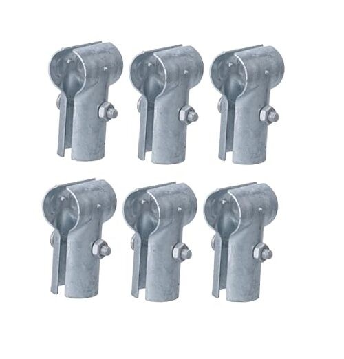 Dailydanny Fence T Clamp Galvanized Steel End Rail Clamps 1-3/8" x 1 Set of 6