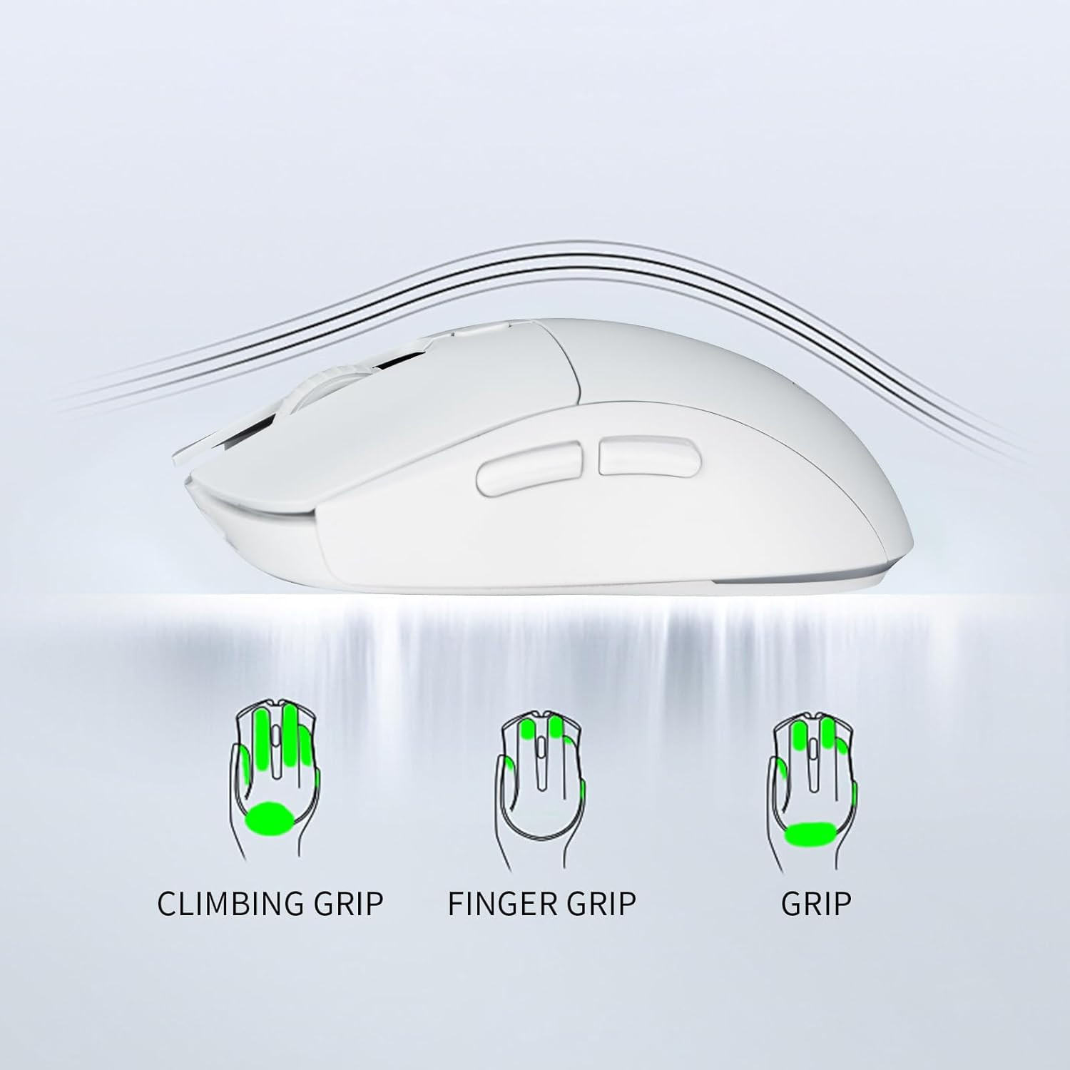 Gaming Mouse, Rechargeable Computer Mouse with with 2 Side Buttons, Type-C Adapt