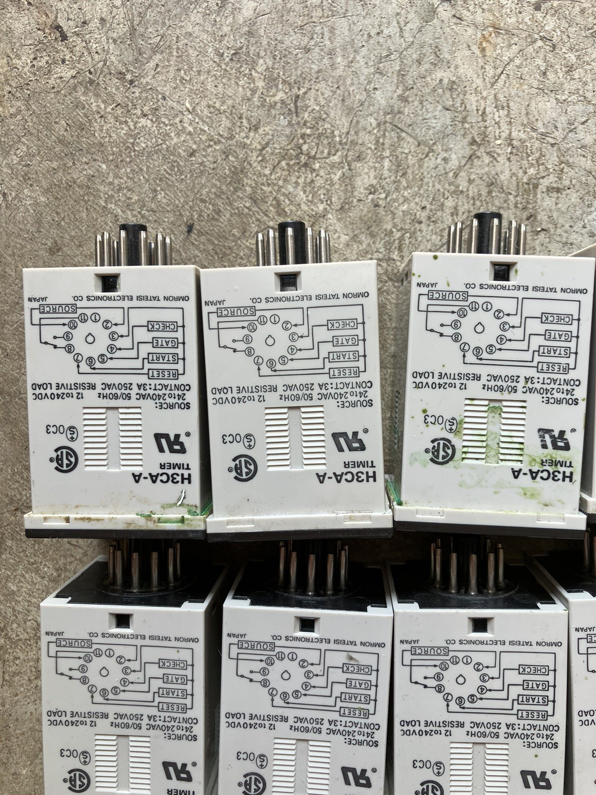 Lot Of 9 Untested Omron H3CA-A Digital Timer Relays 11 pin