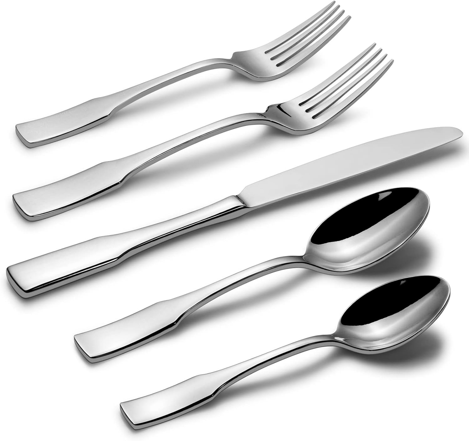 20 Piece Silverware Set for 4, Stainless Steel Flatware, Mirror Polished