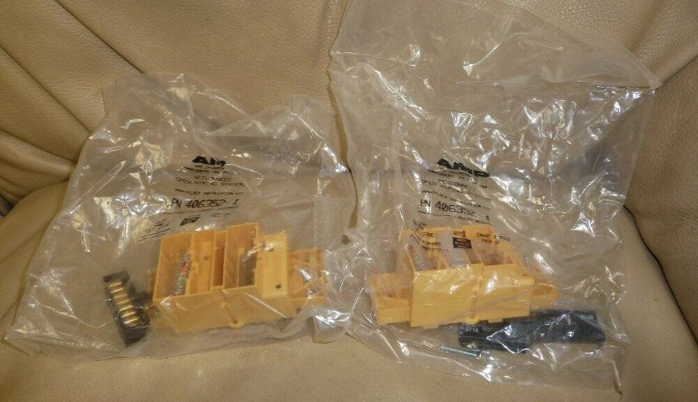 (2) AMP 406352-1 Dual Port Ethernet Connector Installation Kit New Sealed