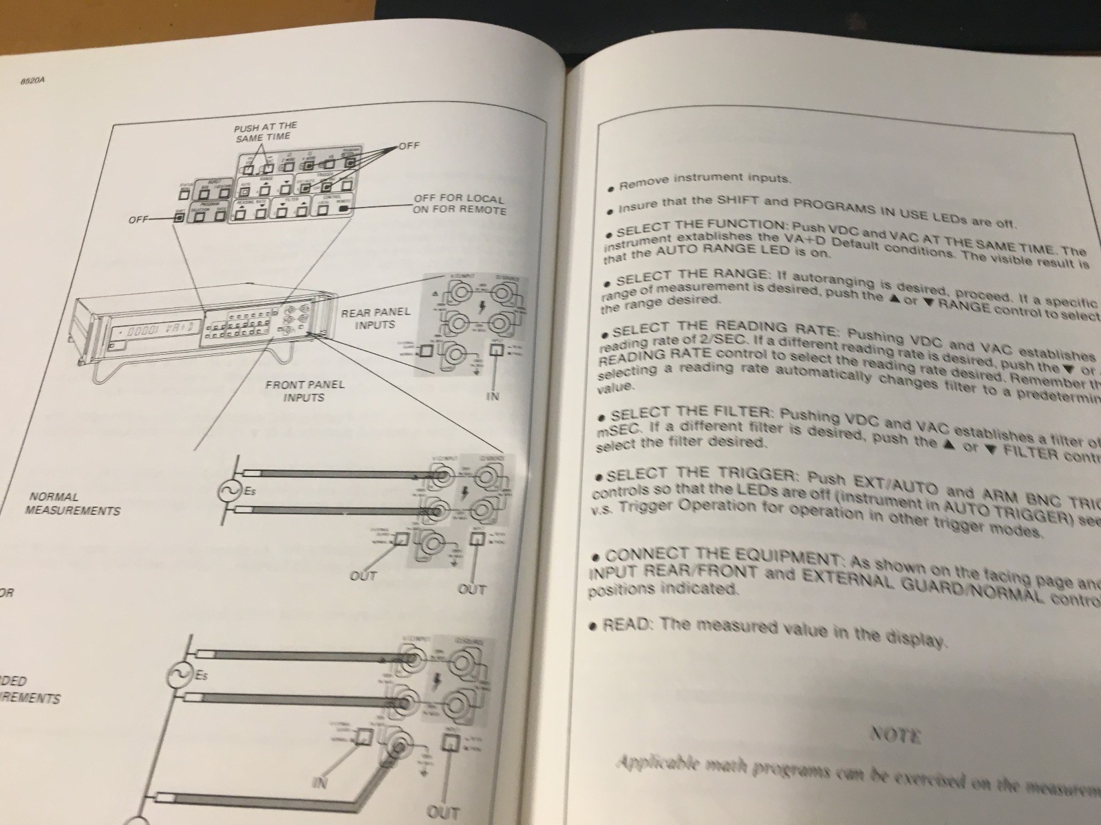 Fluke 8520A Multimeter Instruction Manual