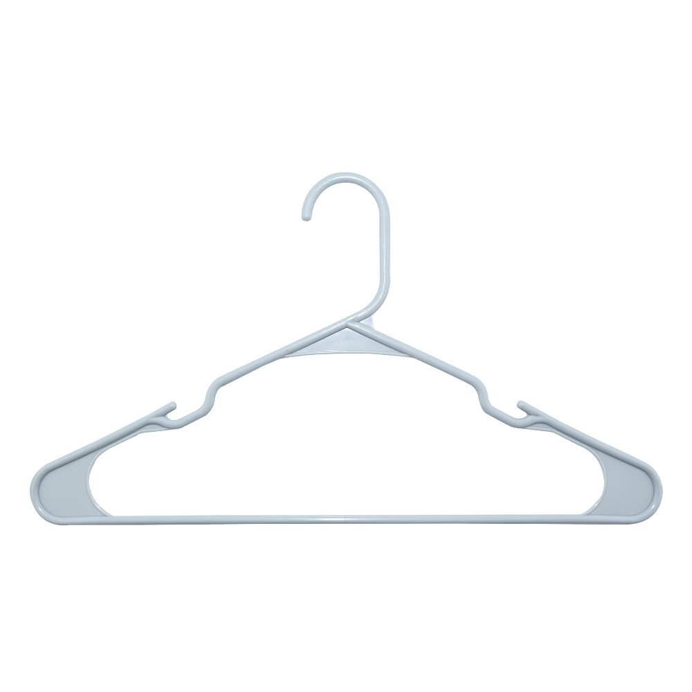 Plastic Notched Hangers for All Clothing Types Soft Silver 50 Pack