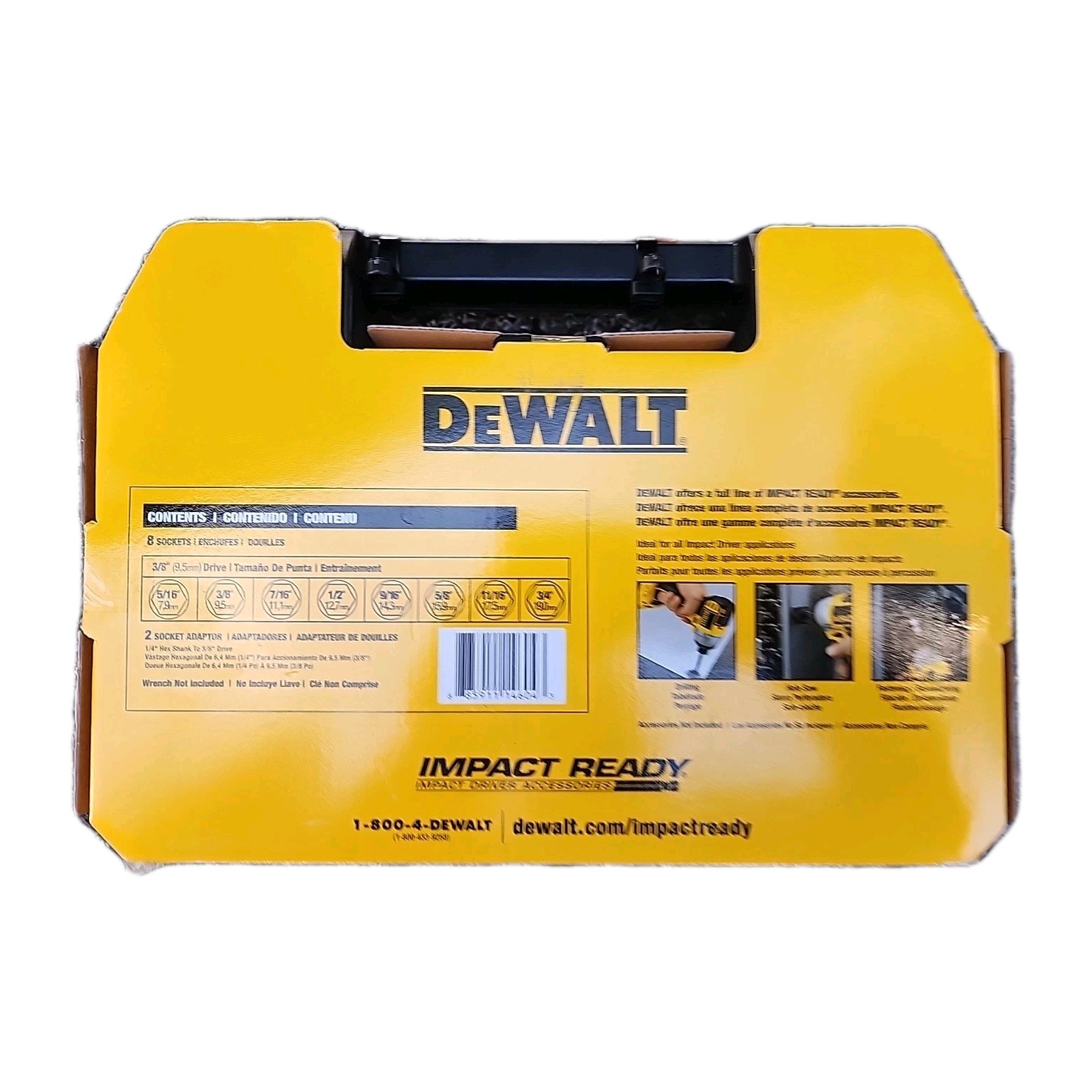 DEWALT DW22838 3/8-Inch 10-Piece IMPACT READY Socket Set New