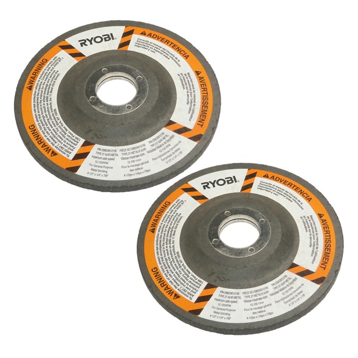 Ryobi 2 Pack Of Genuine OEM Replacement 4.5" Grinding Wheels - 039029012106-2PK