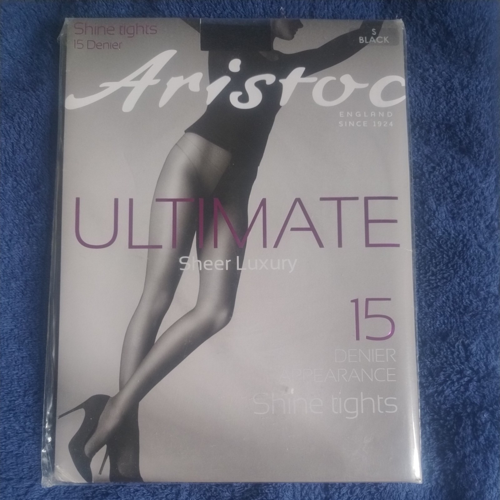 Aristoc Ultimate 15 Den Sheer Shine Tights, Size Small in Black