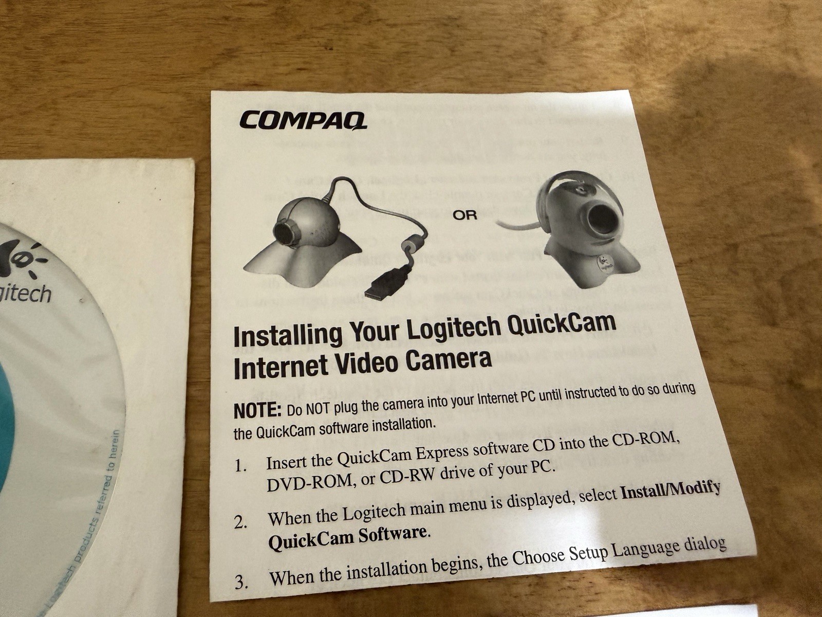 Logitech QuickCam Express Internet Video Camera Version 5.4.6 *DISC AND MANUAL**
