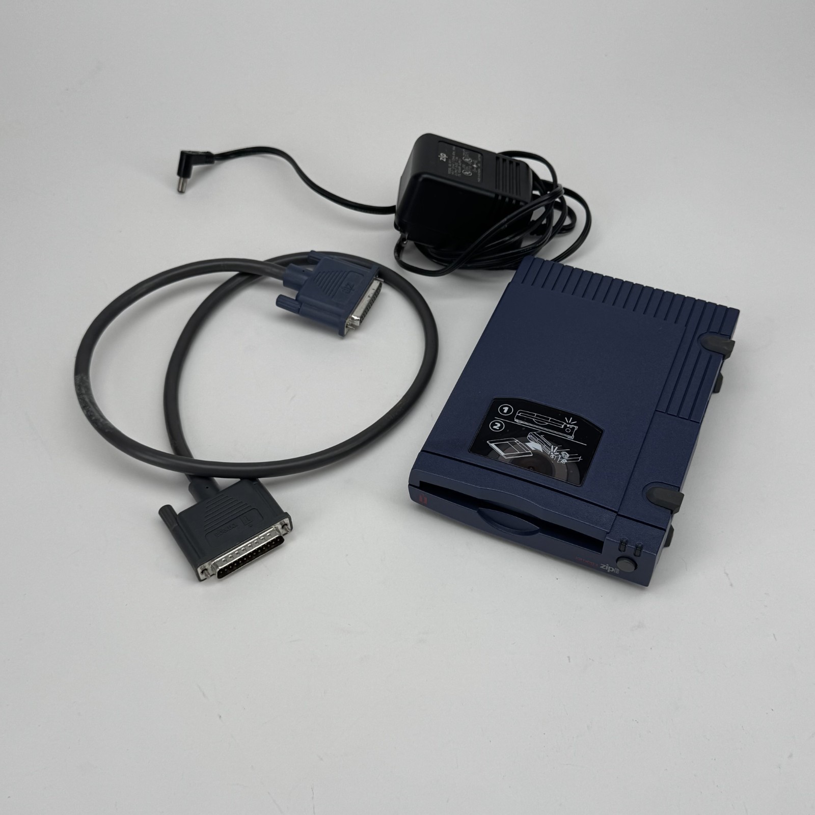 Iomega ZIP 100 External Parallel Port Drive Z100P2 w/ Cable & Power Supply