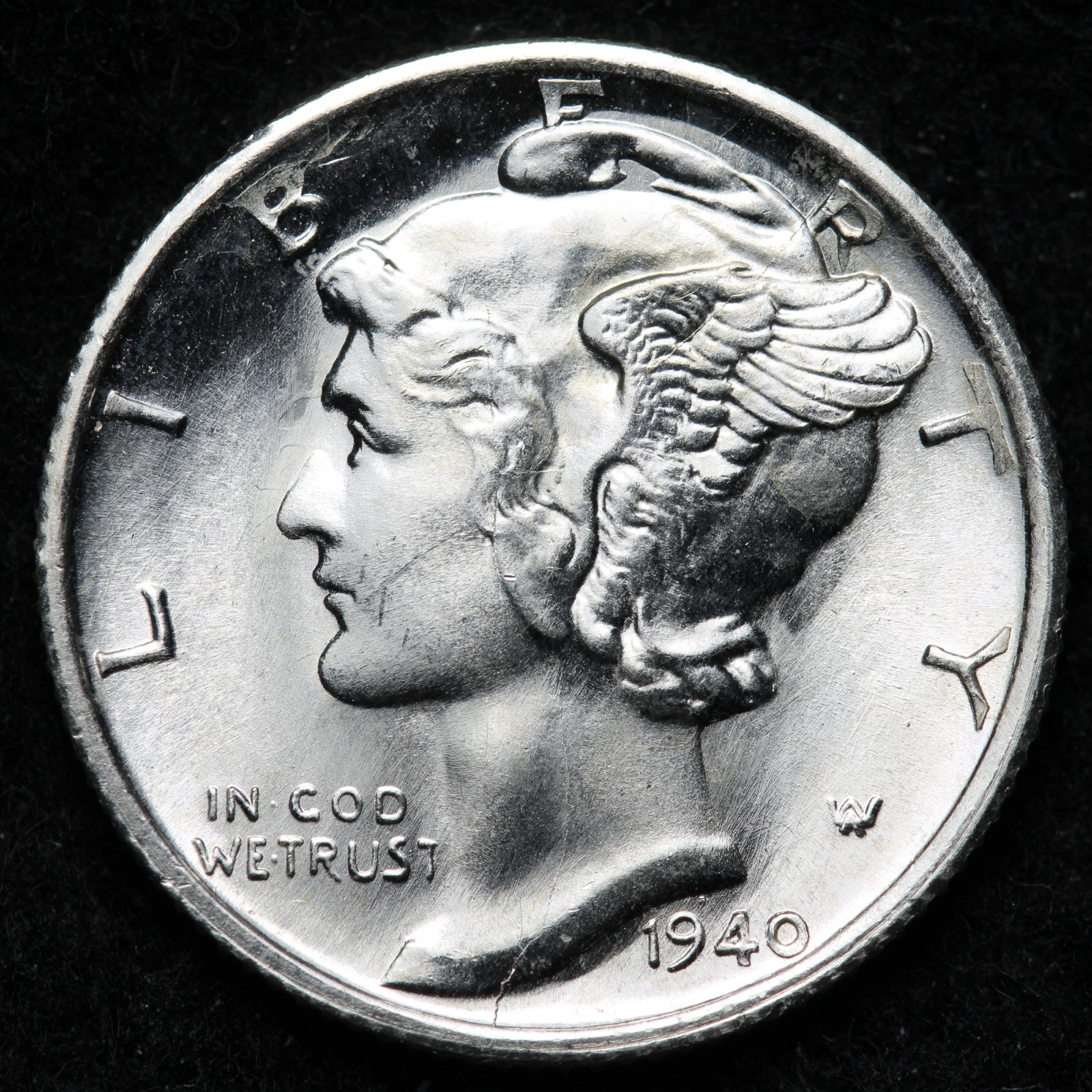 1940-S Mercury Silver Dime RAZOR SHARP BU *UNCIRCULATED* MS BLAZER E266 GYCA