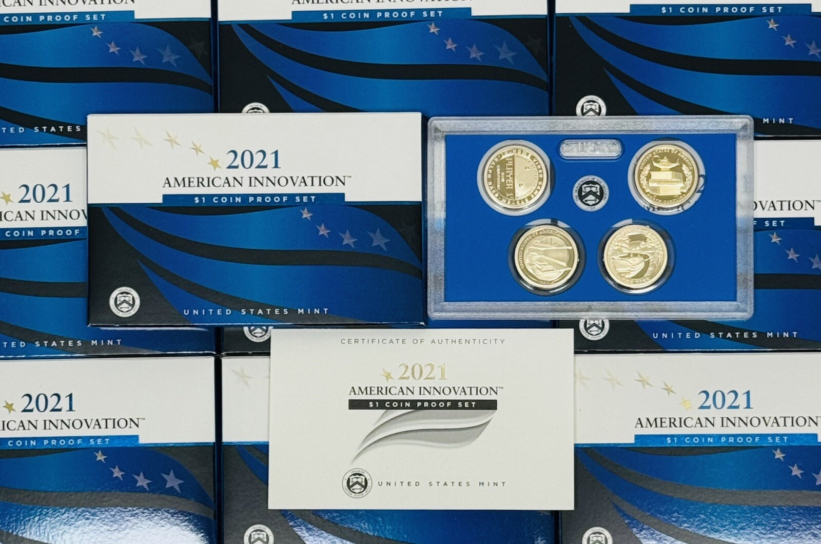 2021-S American Innovation $1 Coin Proof Set Of 4 Coins. #C1277