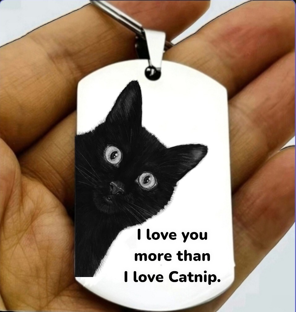 I Love You More Thn I Love Catnip  Hot Steel Keychain