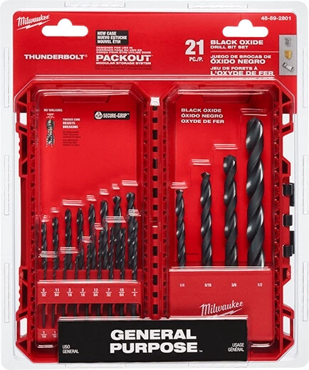 Milwaukee 48-89-2801 THUNDERBOLT Black Oxide Drill Bit Set - 21PC