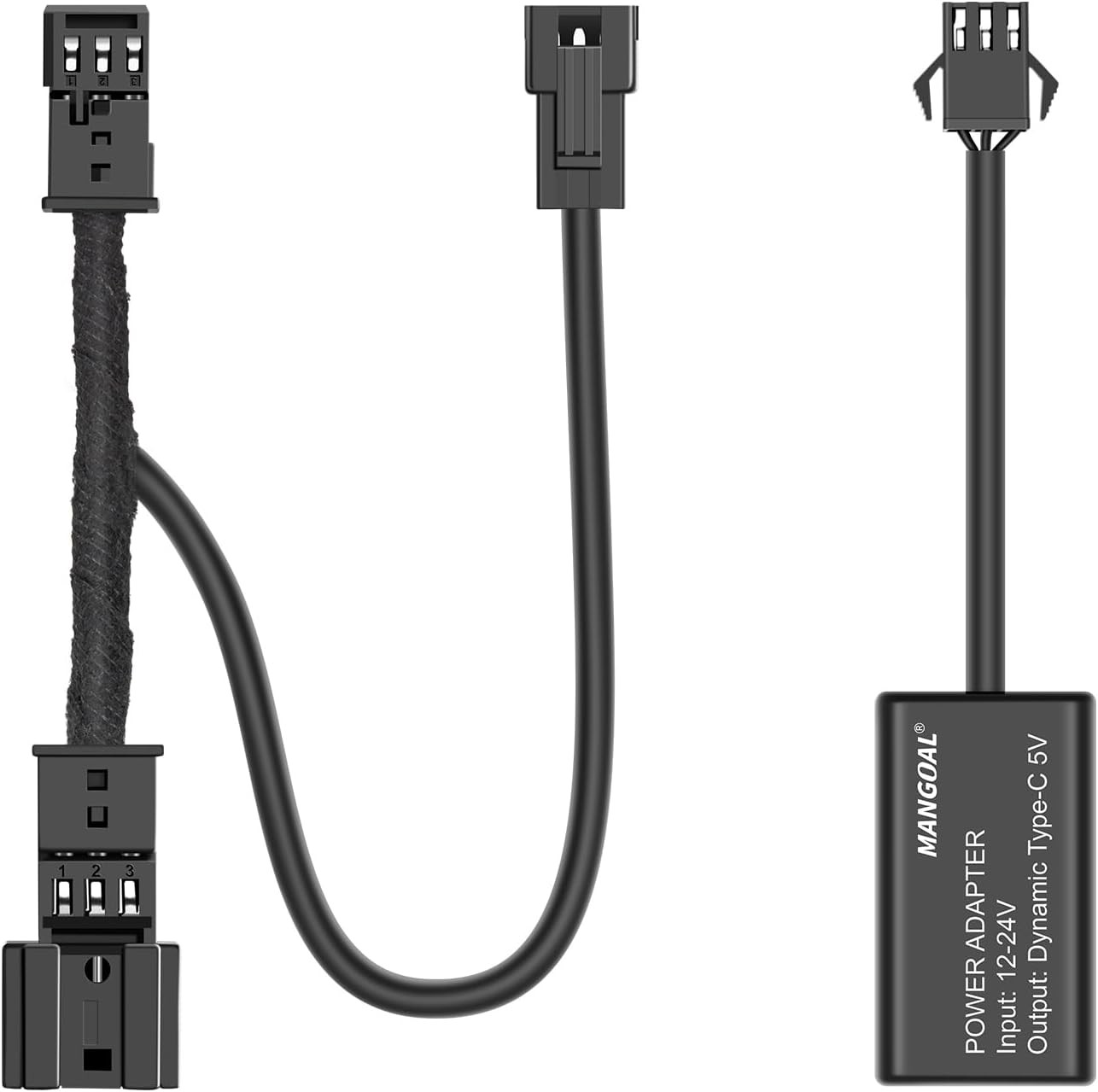 Dash Cam Power Adapter for Audi Porsche Volkswagen with Black 3-Pin Rain Sensor