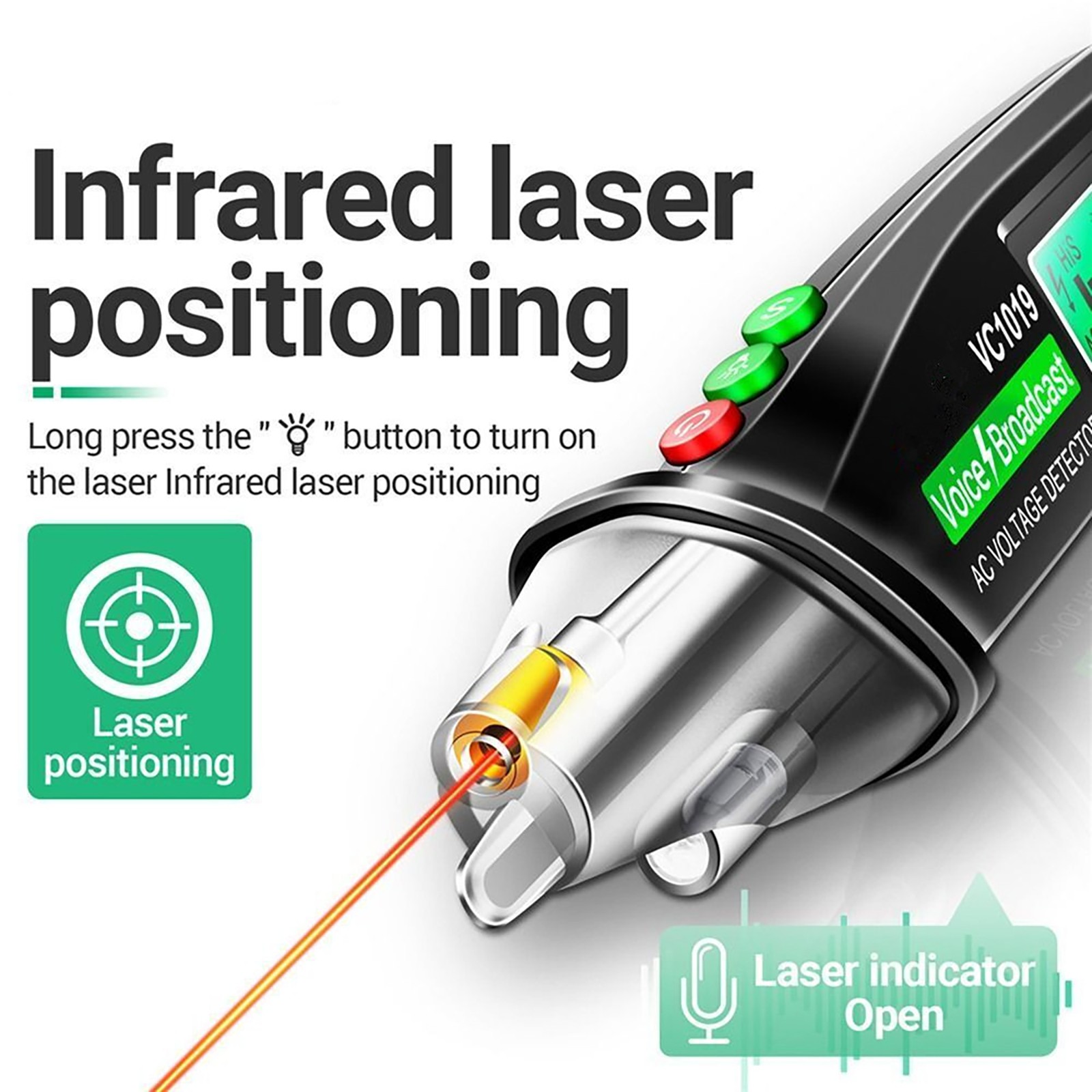 Multifunction Positioning Voltage Tester Electric Wire Detector Broadcast Tester