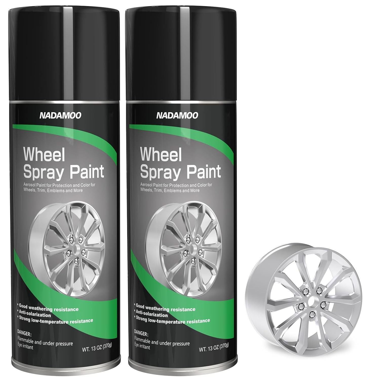 Aluminum Wheel Spray Paint Semi-gloss 13oz Aerosol Car Rim Paint Silver Color
