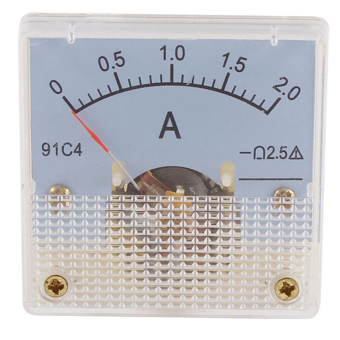 91C4 DC 0-2A Rectangle Mini Analog Panel Ammeter Gauge Amperemeter Class 2.5