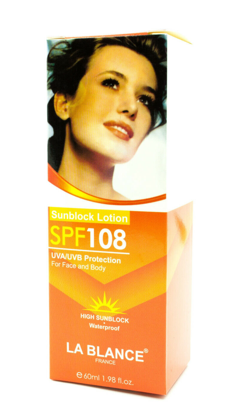 La Blance SPF 108 UVA/UVB Protection Sunblock 1.98 oz/60 ml 2-Pack NIB Exp 2027