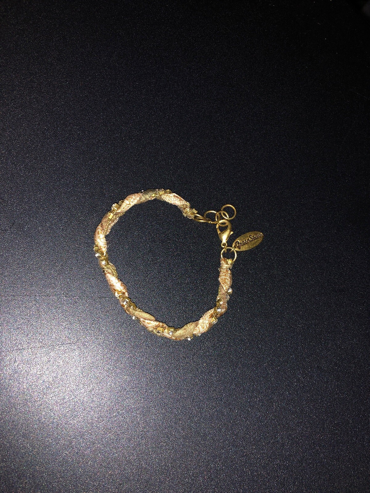 Handmade Handwoven Green Sewn Bracelet