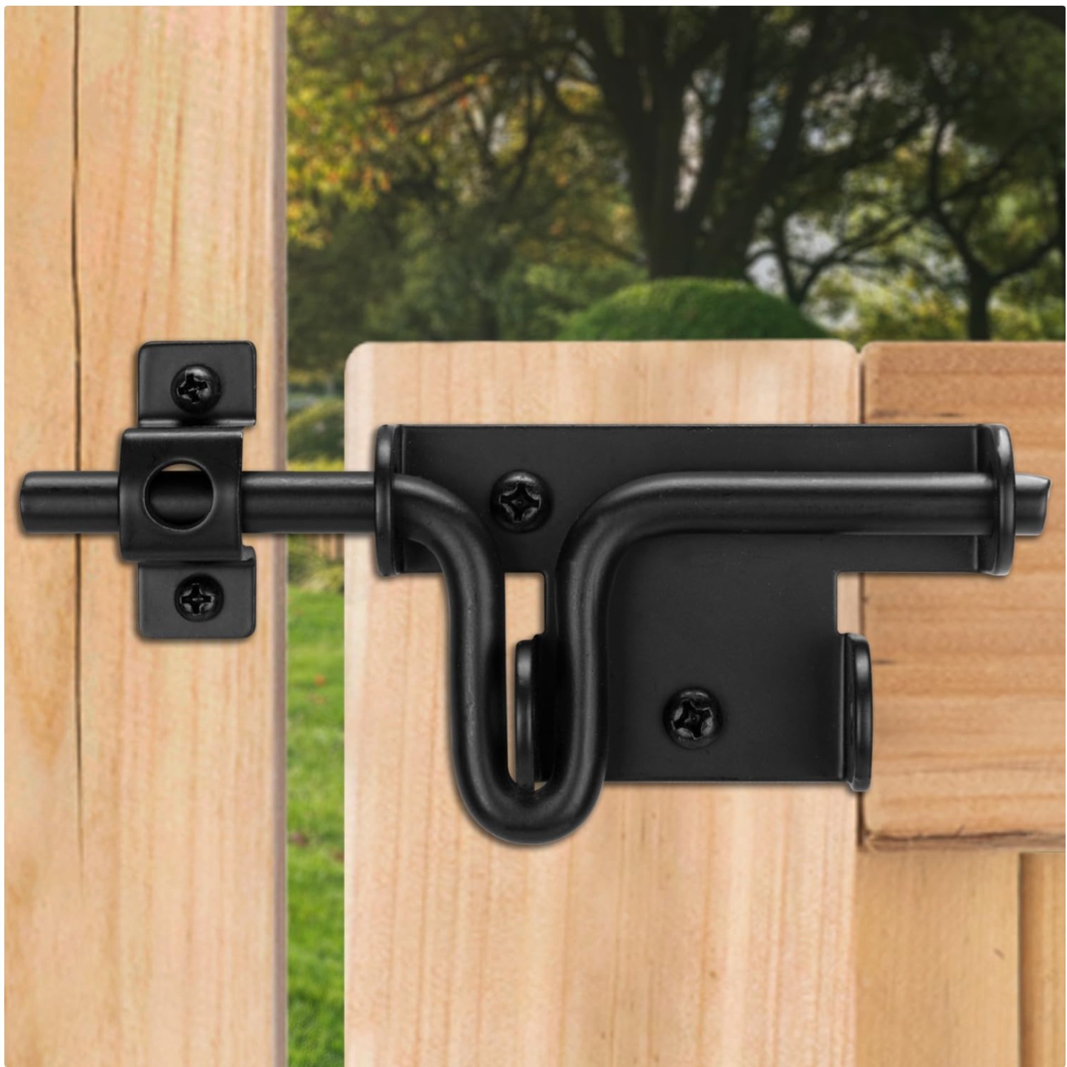Slide Bolt Gate Lock Hardware, Rust-Resistant Steel, 4 Pack