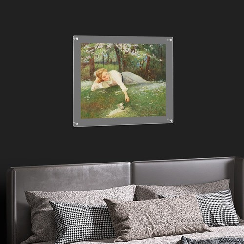 16" x 20" Clear Acrylic Picture Frame Wall Mount Floating Frameless Double Panel
