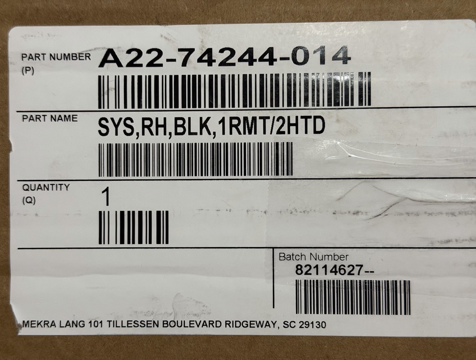 Freightliner A22-74244-014 M2 RH Remote Heated Mirror Assembly Genuine OEM New