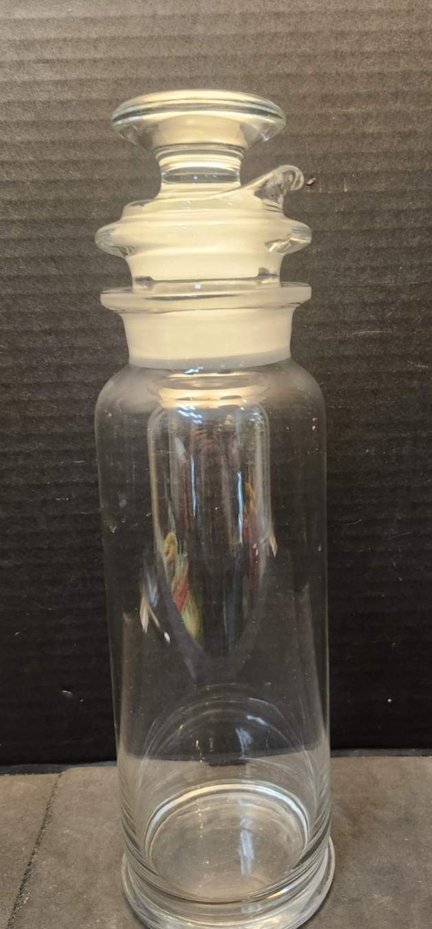 1930s Art Deco Heisey Glass Apothecary Cocktail Shaker 3pc Excellent Condition