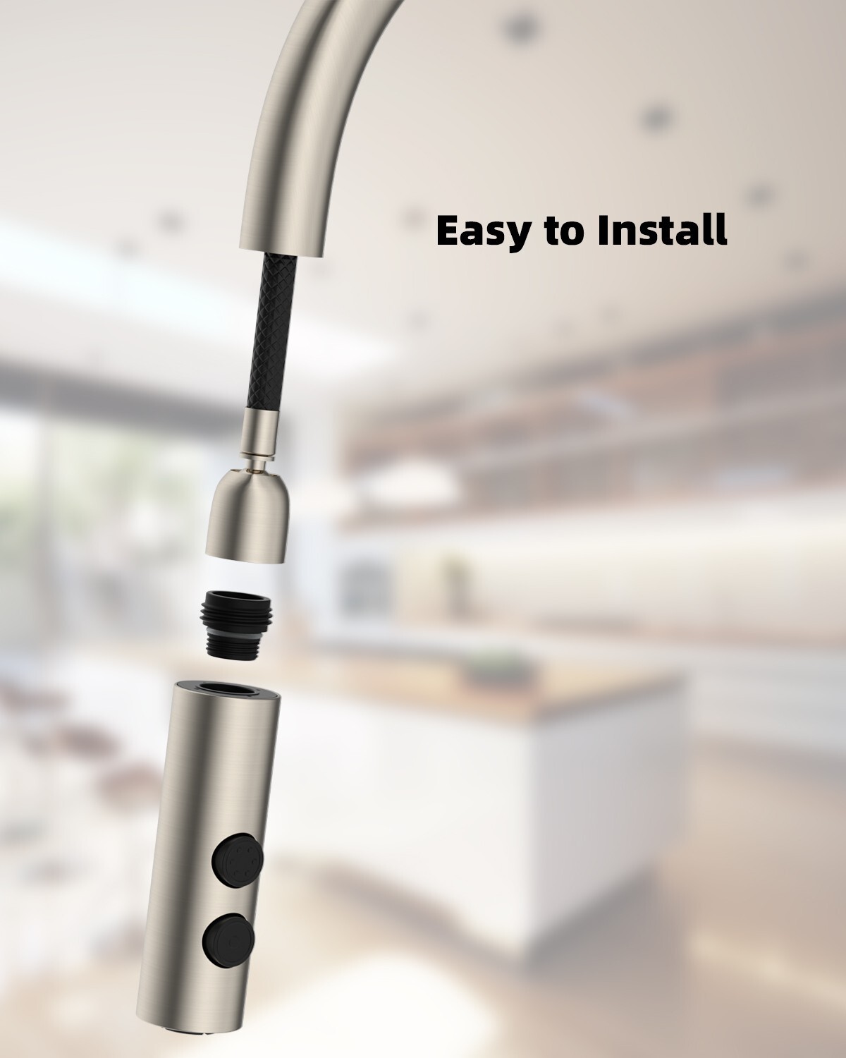Pull Down Kitchen Faucet Head Replacement 2 Function Sink Faucet Head