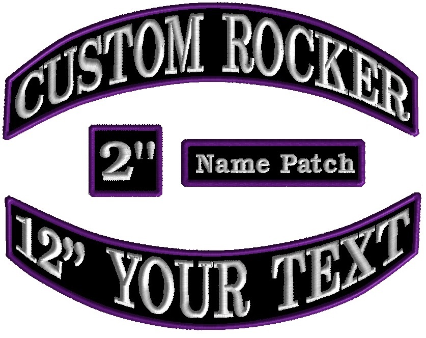 Custom Embroidered Rocker Patches Biker Motorcycle MC Club Top Bottom Tags Badge